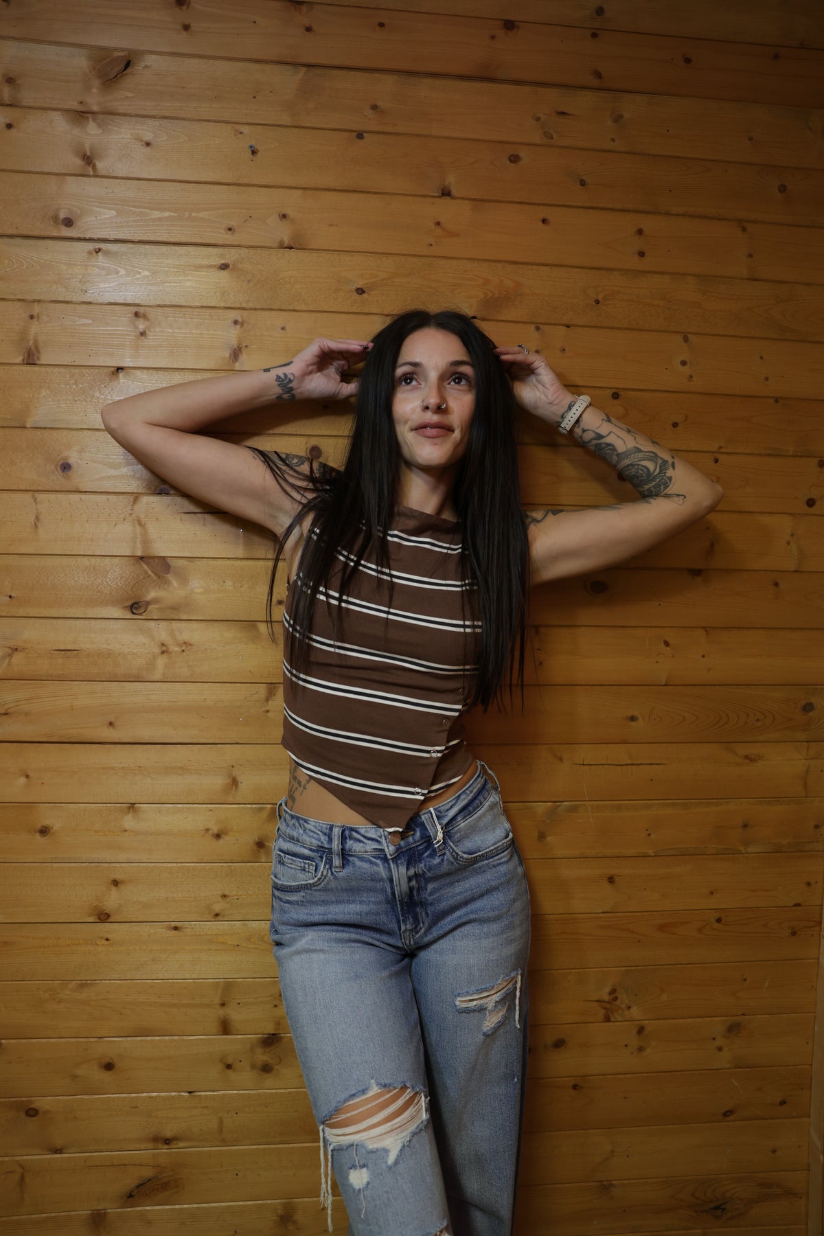 Striped Asymmetric Tank