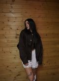 Contrast Collar Zip Jacket