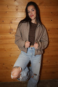 Cropped Balloon Hem Jacket