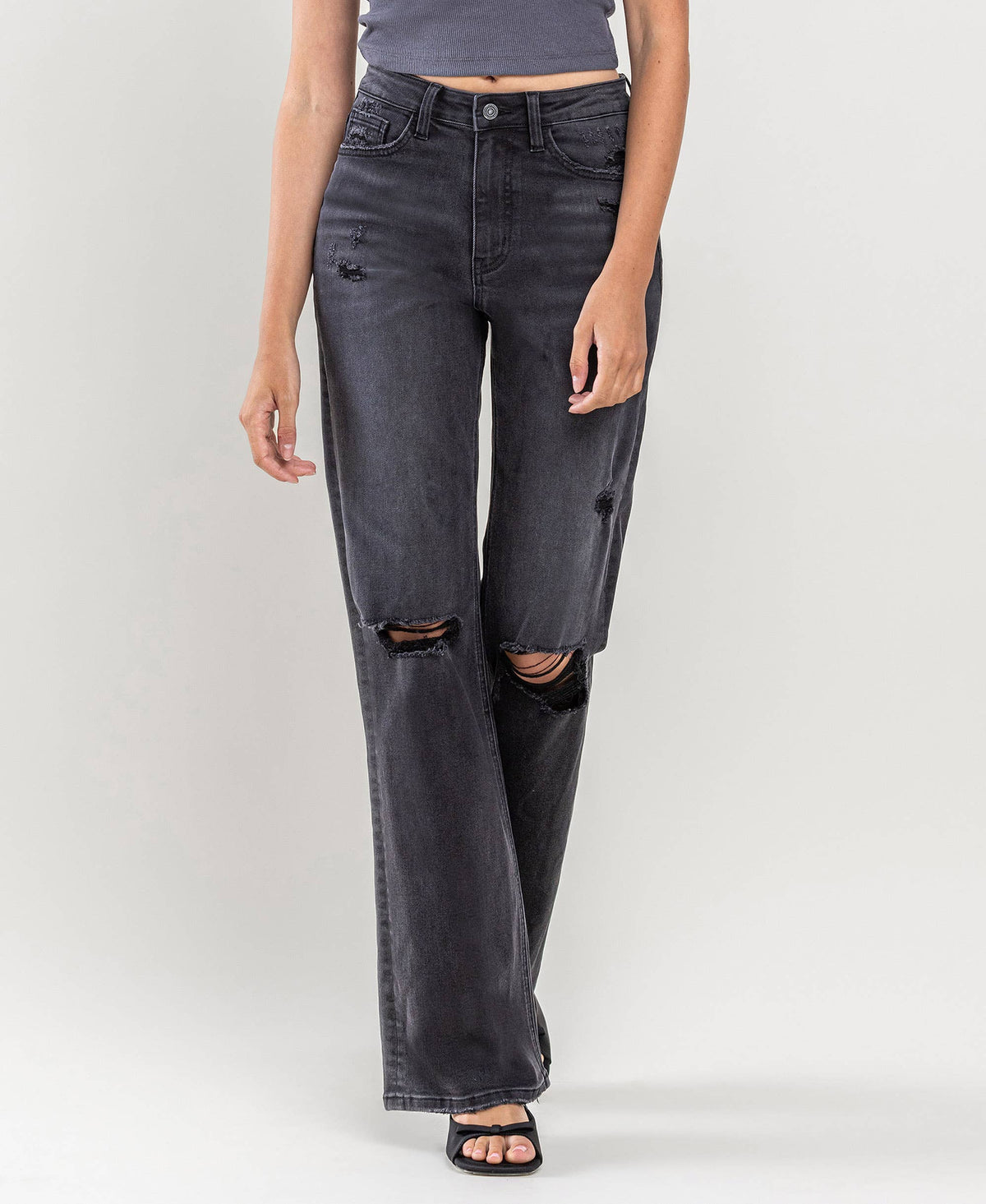 90's Vintage Super High Rise Flare Jeans
