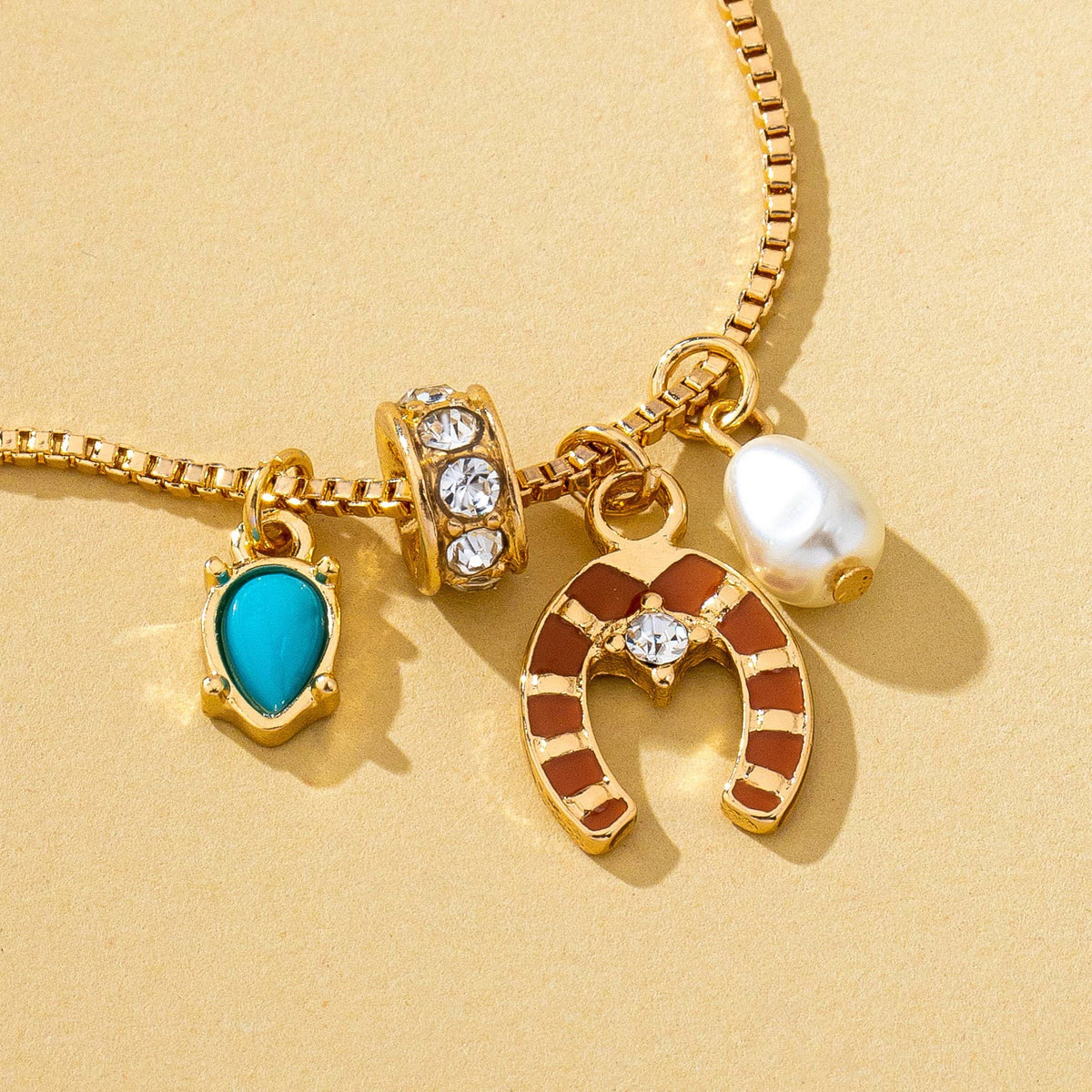 Southwest Enamel Horseshoe Pendant Necklace