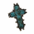 Cross Stone Western Band Stretch Ring